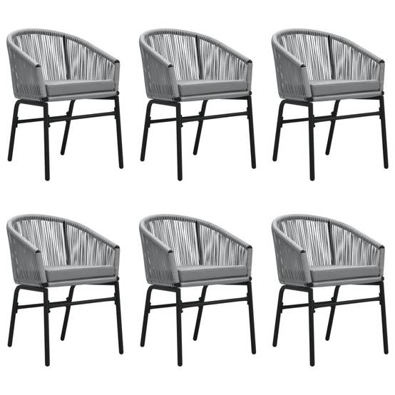Salon de Jardin 6P 140cm Rotin PVC avec Coussins Gris – ComfortXL Outdoor Living - Image 3