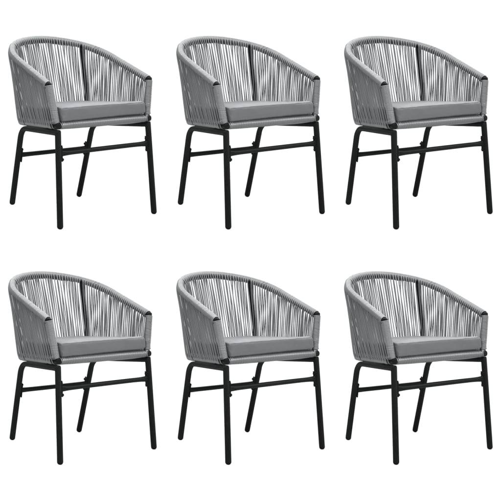 Salon de Jardin 6P 140cm Rotin PVC avec Coussins Gris – ComfortXL Outdoor Living - Image 3