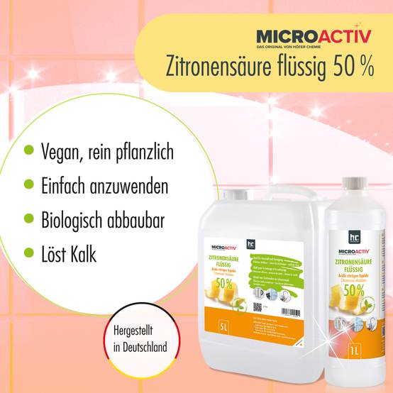 Acide Citrique Liquide 50% MICROACTIV® détartrant en bouteille de 1 L x 12 - Image 2