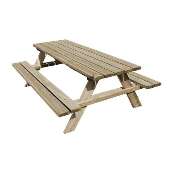 Table de pique-nique bois 6/8 places Fontainebleau - Cémonjardin - Image 1