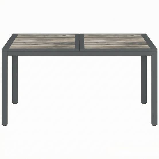 ComfortXL - Table de jardin acier galvanisé repas extérieur plateau effet bois 140 x 80 cm gris - ComfortXL Outdoor Living - Image 3