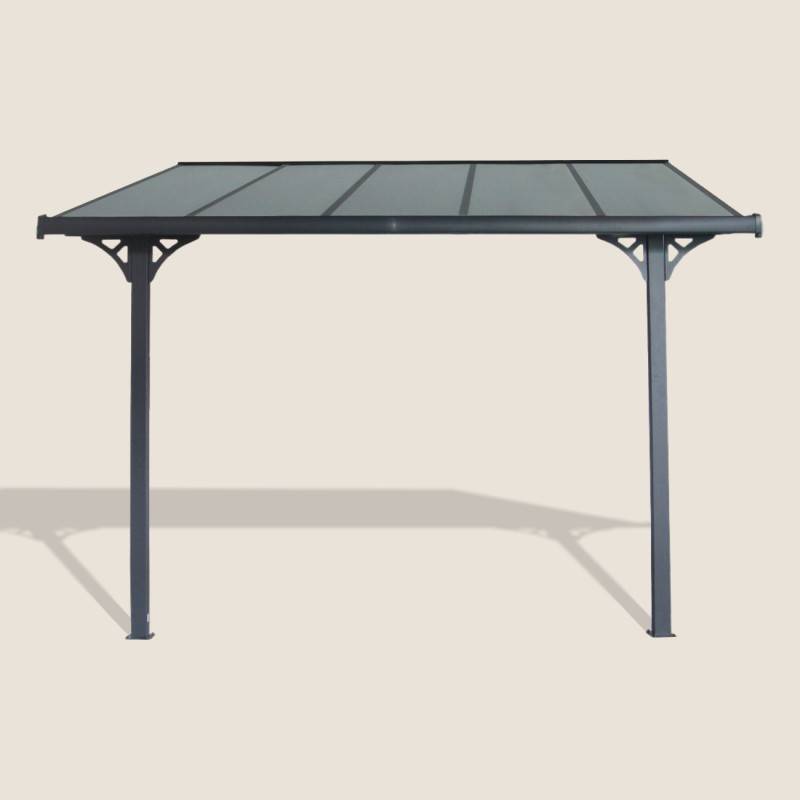 Pergola adossée ajustable aluminium 9,57 m² anthracite polycarbonate 6mm X-METAL - Image 3