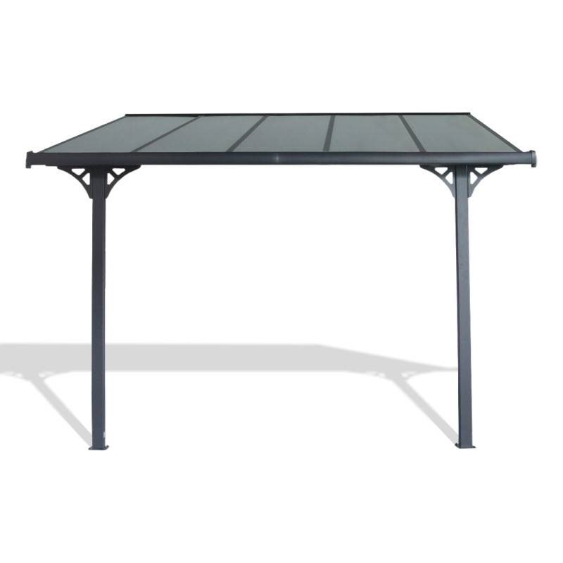Pergola adossée ajustable aluminium 9,57 m² anthracite polycarbonate 6mm X-METAL - Image 4