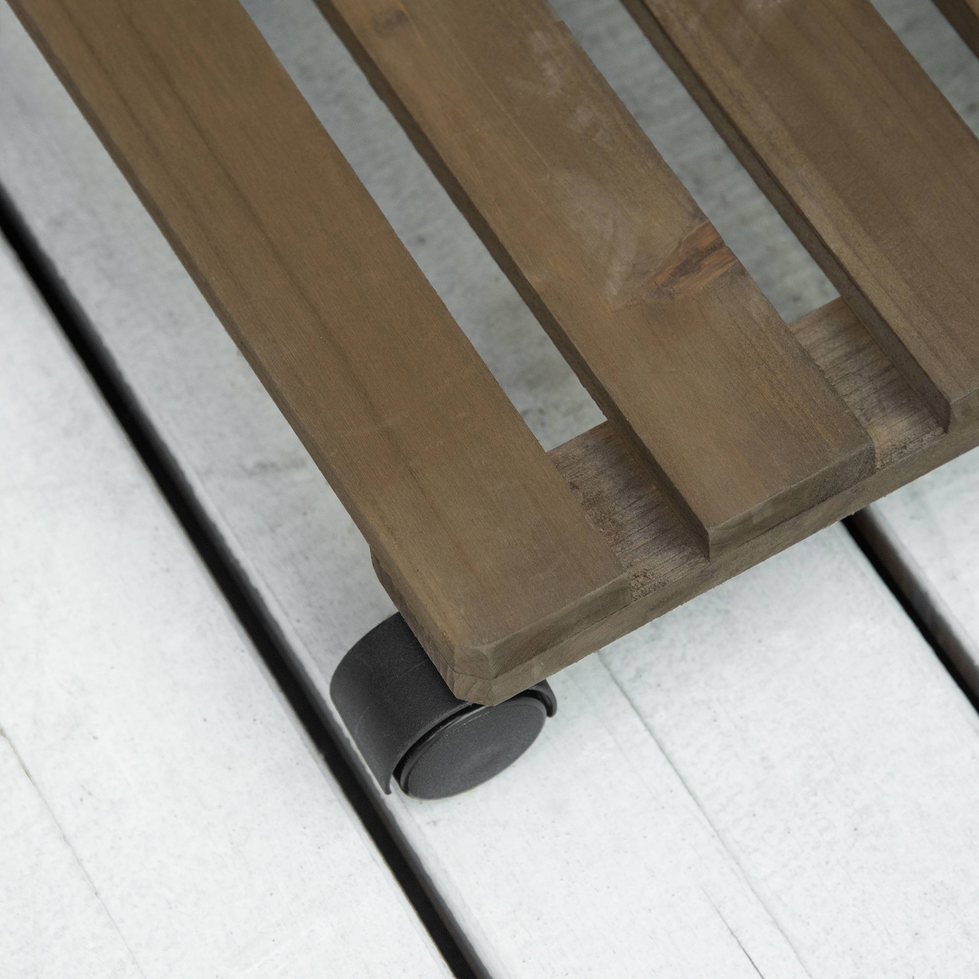 Outsunny - Porte plante à roulettes - support de pots de fleurs à roulettes - lot de 2 - bois sapin pré-huilé - Outsunny - Image 9