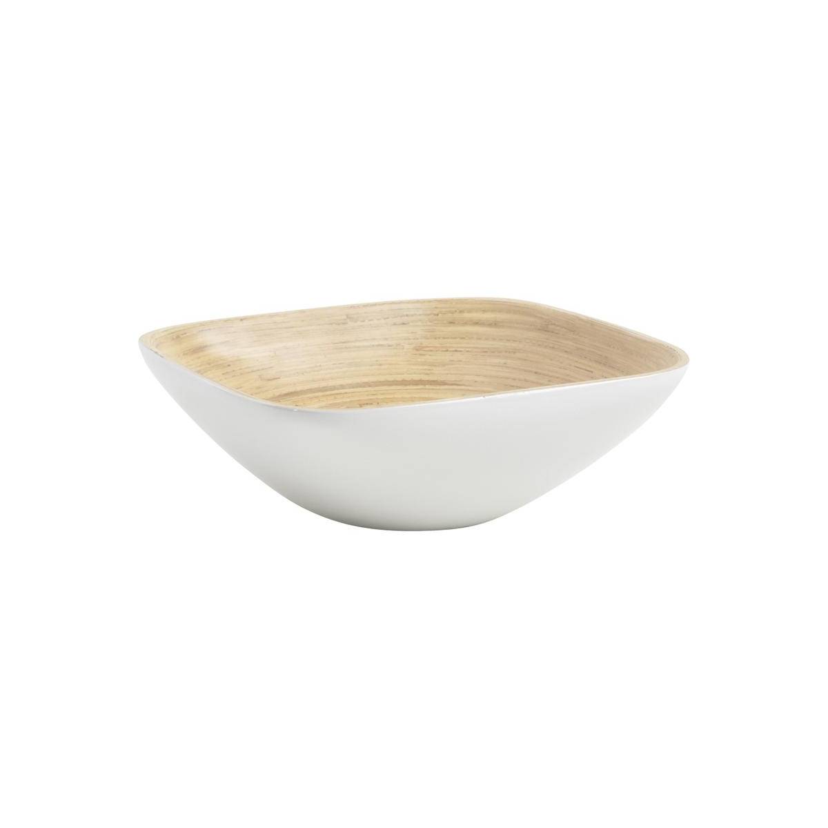Aubry Gaspard - Corbeille en bambou laqué Blanc 20x20 - Image 1