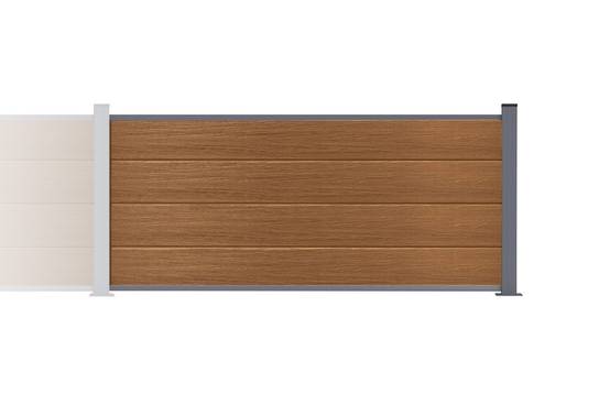 Casanoov Clôture composite Stockhorn 6 m H.90 cm sur plaque finition teck - Image 4