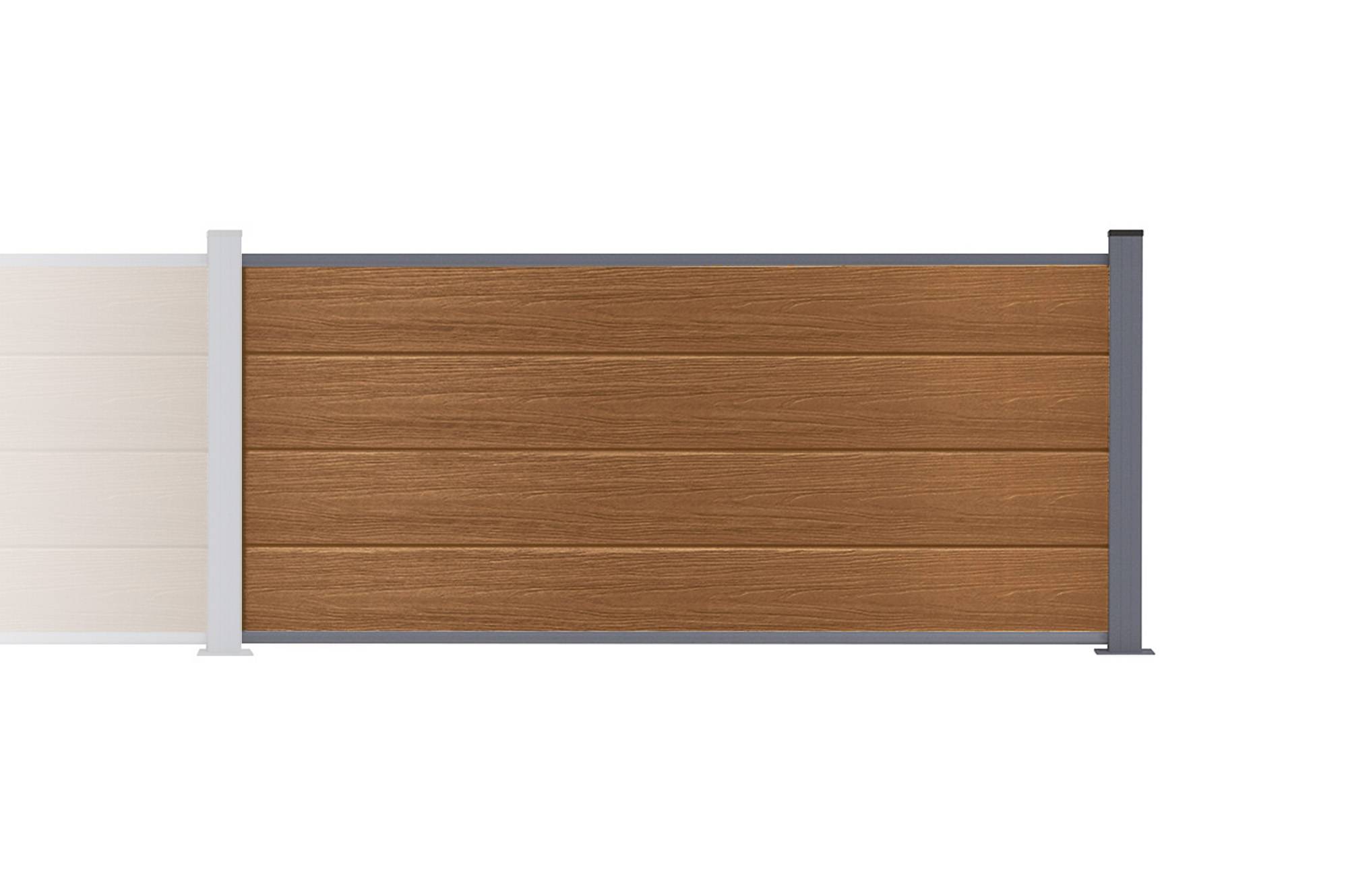 Casanoov Clôture composite Stockhorn 6 m H.90  cm sur plaque finition teck - Image 4