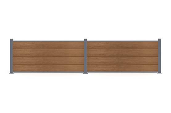 Casanoov Clôture composite Stockhorn 6 m H.90 cm sur plaque finition teck - Image 6