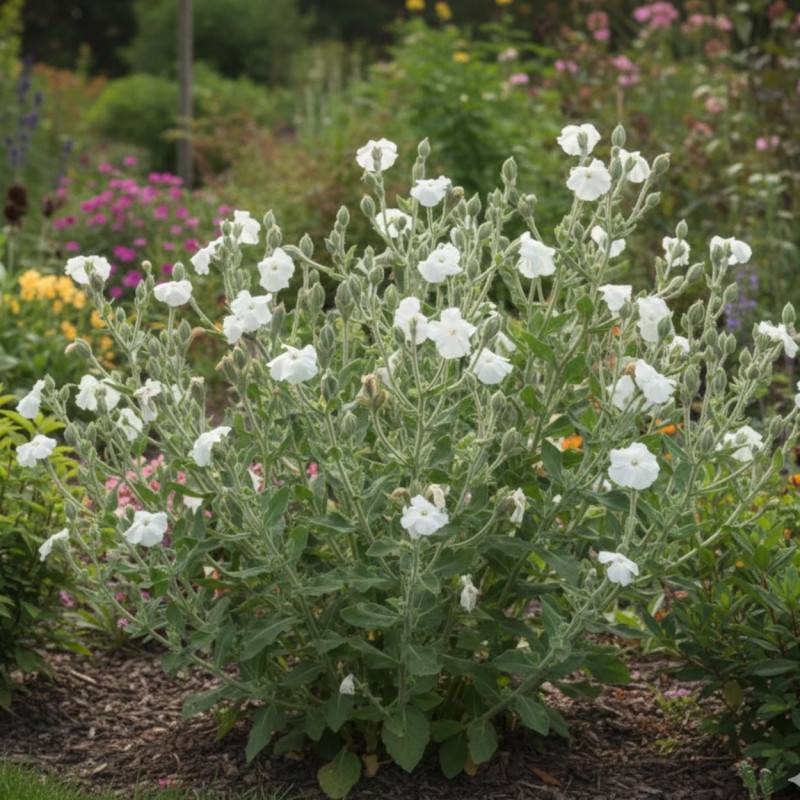 Coquelourde des jardins Blanche à fleurs Blanche/ - feuillage Caduc - Godet - 5/20 cm