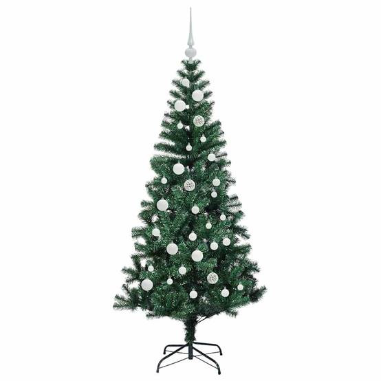 Sapin de Noël | Arbre de Noël artificiel pré-éclairé Vert 150 cm PVC et métal Maison Chic - Image 4