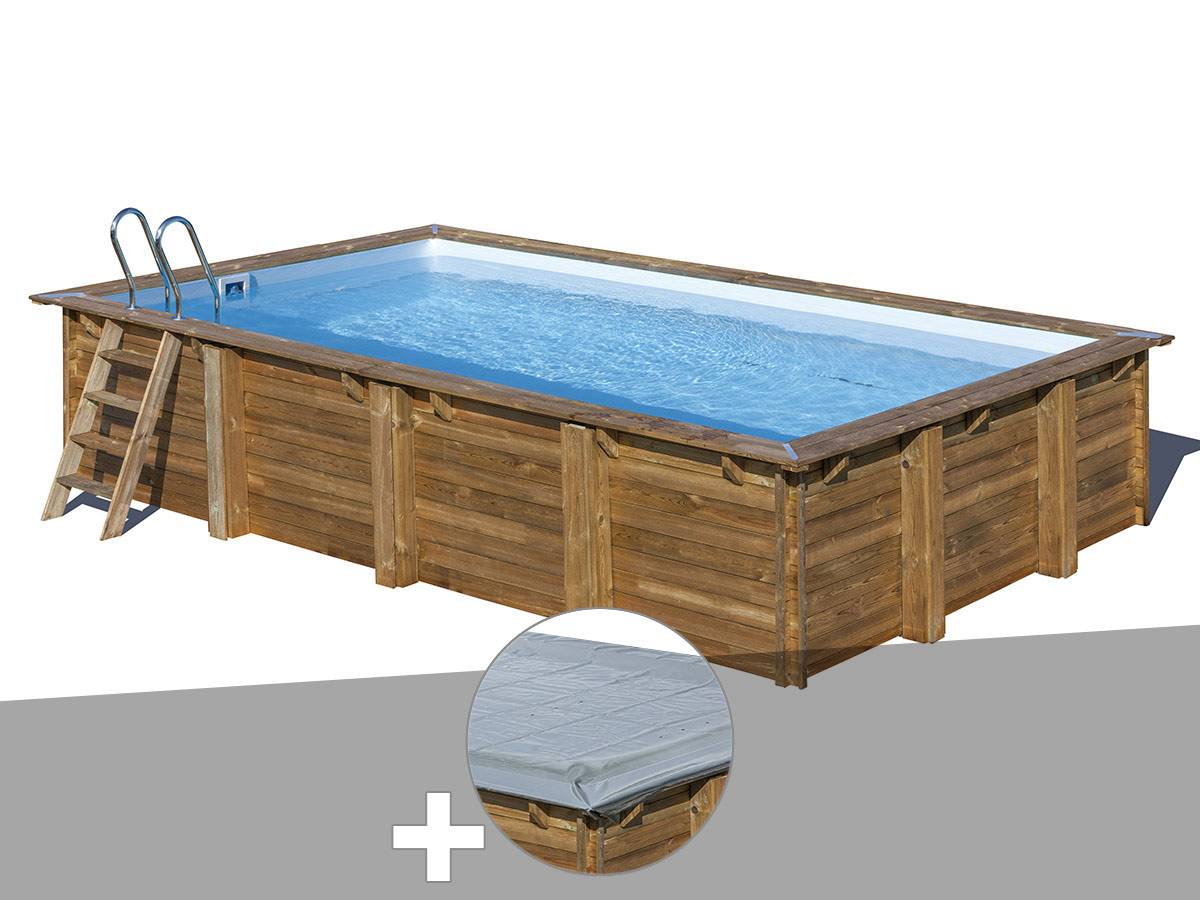 Gré - Kit piscine bois Gré Evora 6,20 x 4,20 x 1,33 m + Bâche hiver