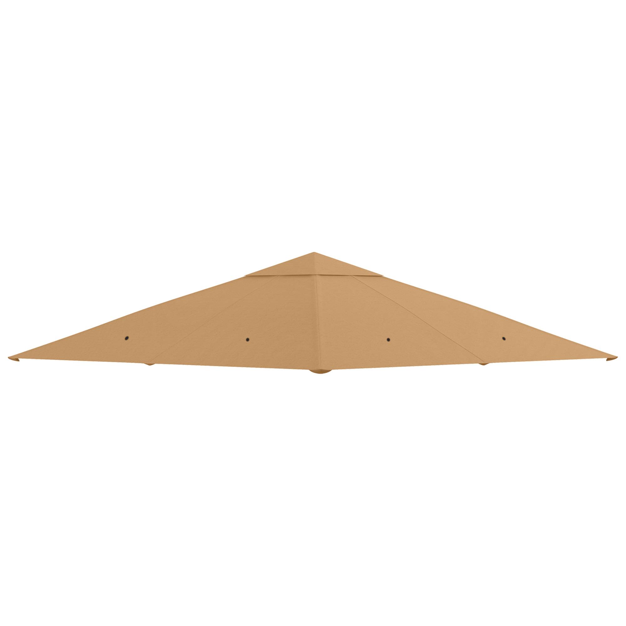 Toile de rechange pour pavillon toit de remplacement gazebo tissu polyester haute densité 180 g/m² anti-UV 3 x 3 m beige - Image 1