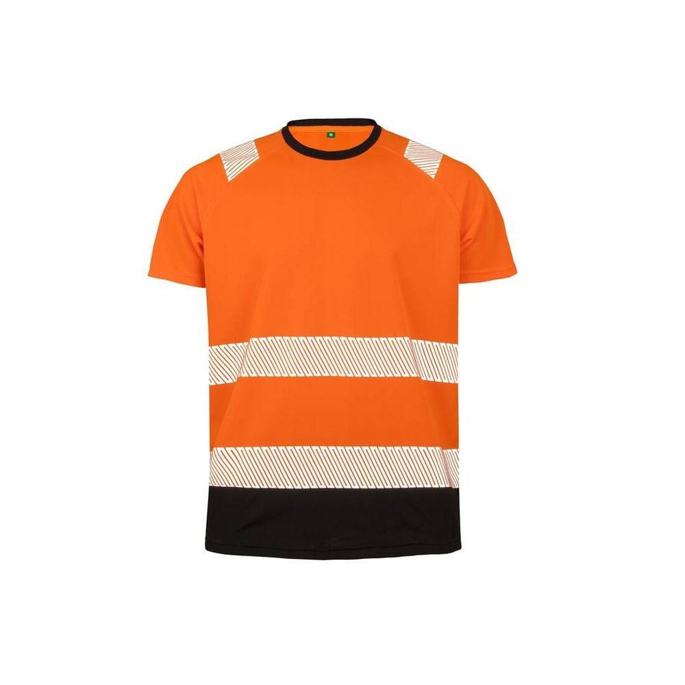 T-shirt haute visibilité en polyester recyclé Result Orange Fluo L - XL - Image 1