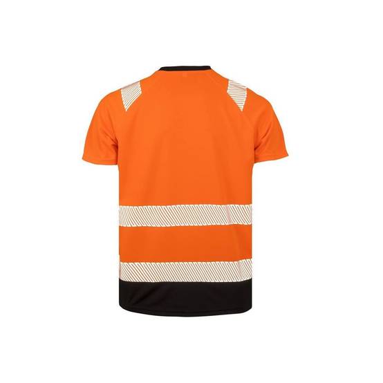 T-shirt haute visibilité en polyester recyclé Result Orange Fluo L - XL - Image 2