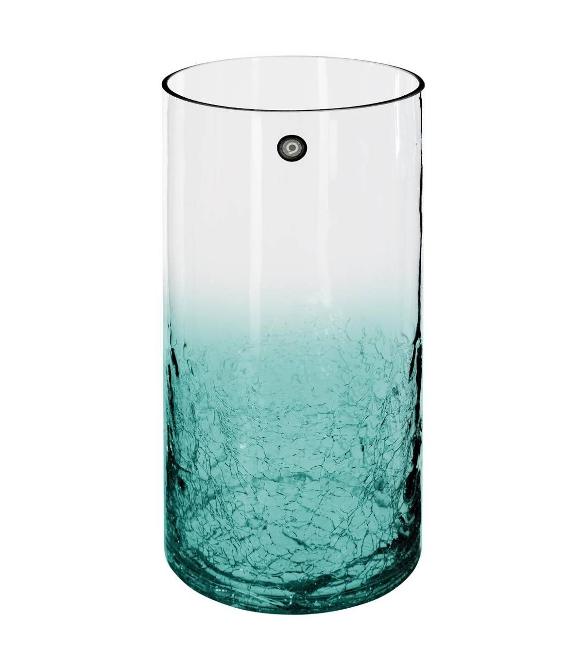 Vase cylindrique en Verre craquelé H 30 cm - Image 1
