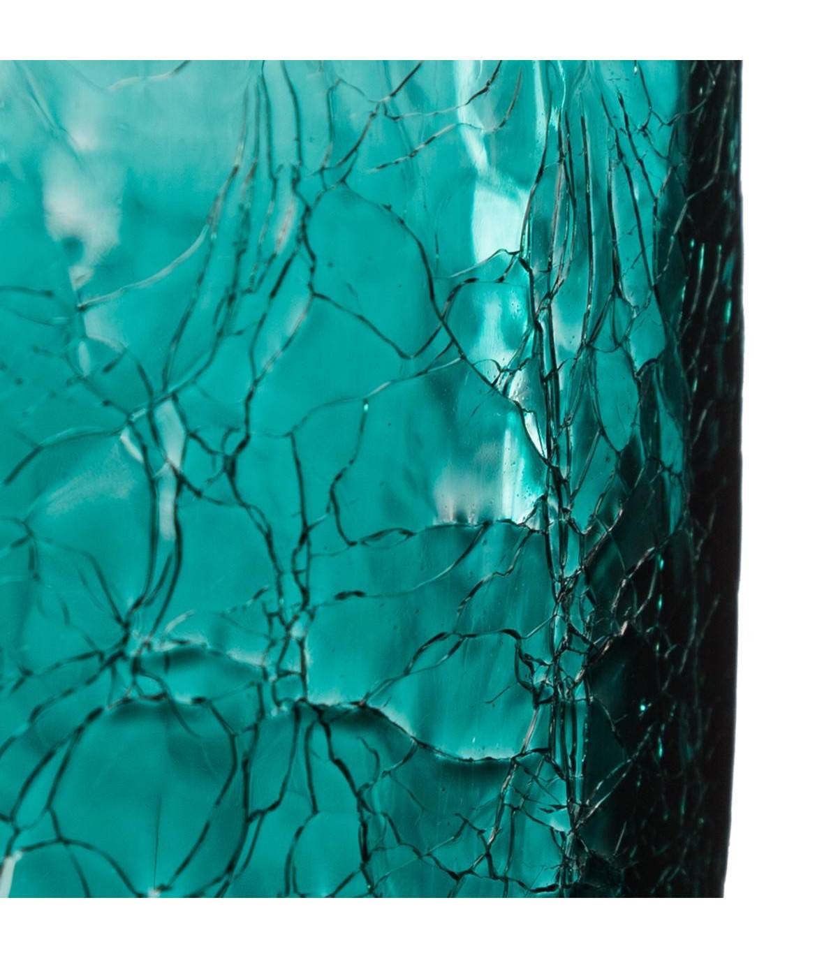 Vase cylindrique en Verre craquelé H 30 cm - Image 2