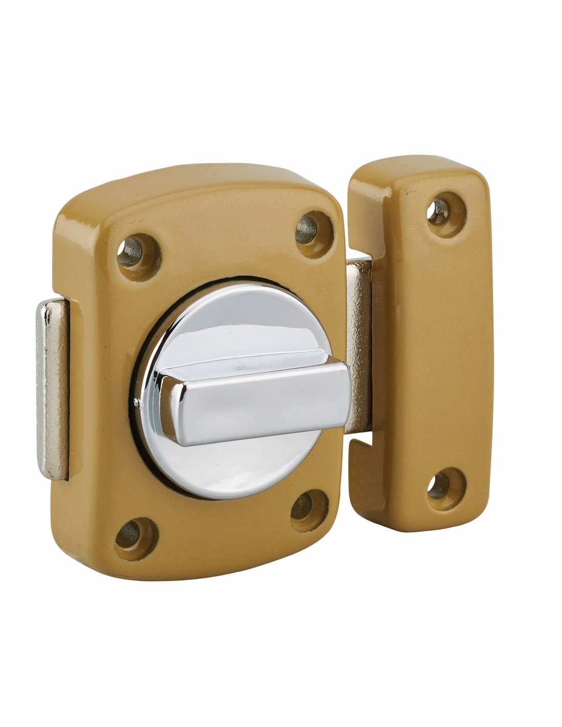 Verrou à bouton Alouette pour porte intérieure, 40mm, acier, époxy bronze - THIRARD - Image 1