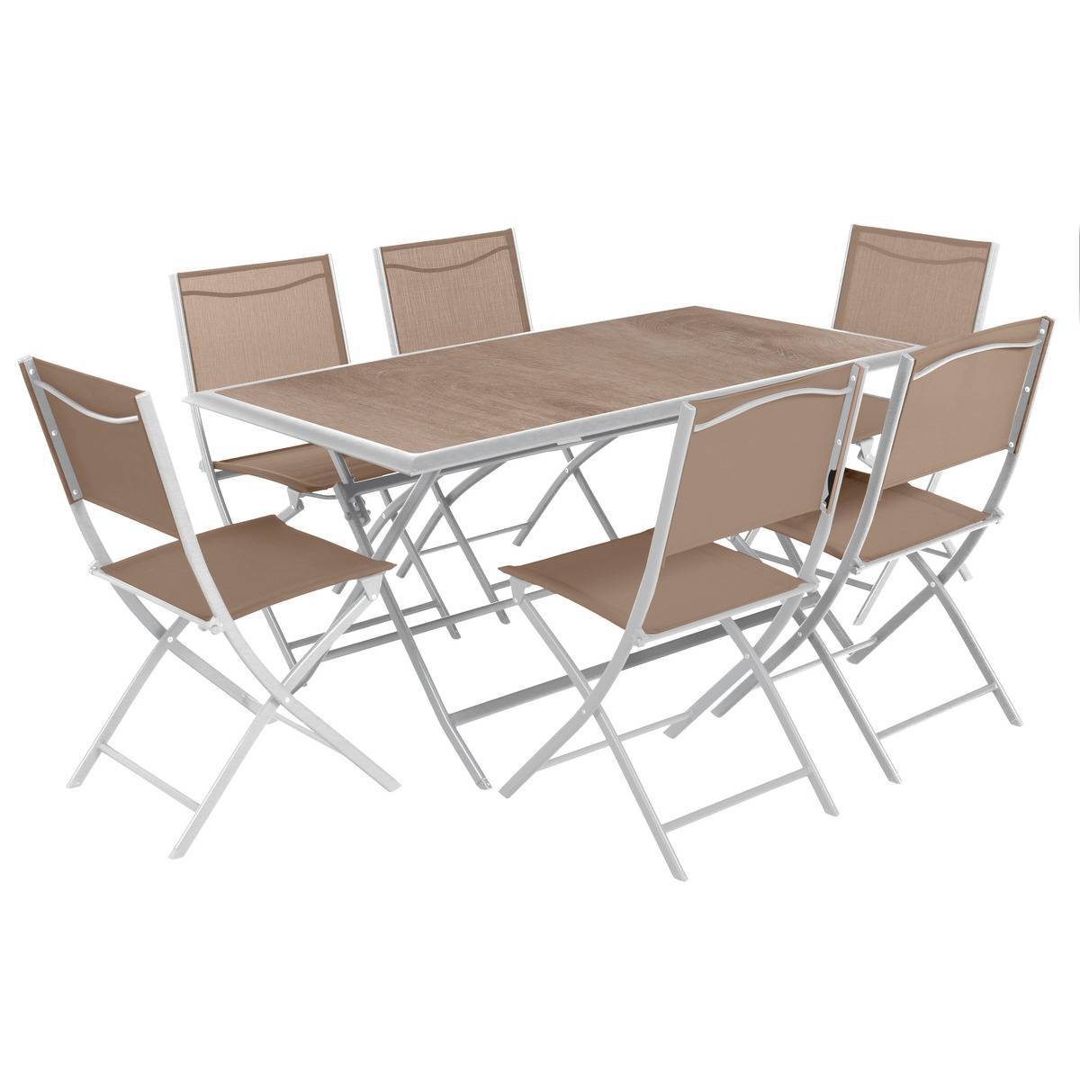 Hesperide - Table de jardin pliante rectangulaire "Azua" houblon & blanc 6 places en aluminium traité époxy Hespéride - Image 3