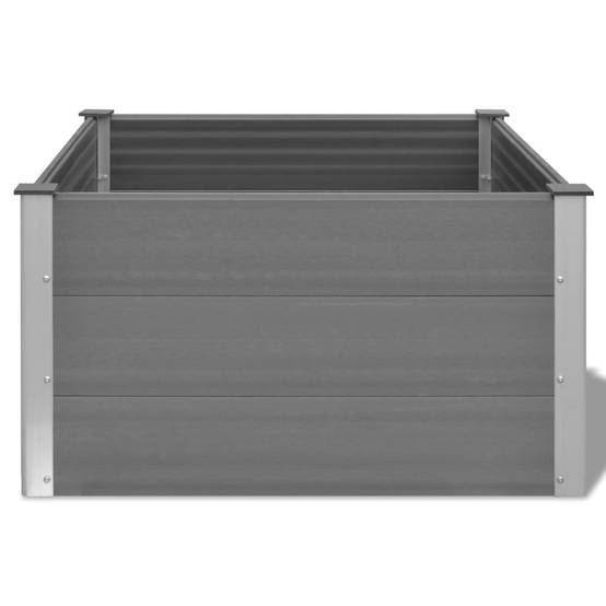 Jardinière lit surélevé plantes fleurs jardin WPC 100 x 100 x 54 cm gris - Image 4