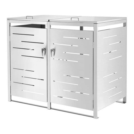 Cache poubelle extérieur Fahrenwalde acier 116 x 132 x 80 cm en.casa - Image 3