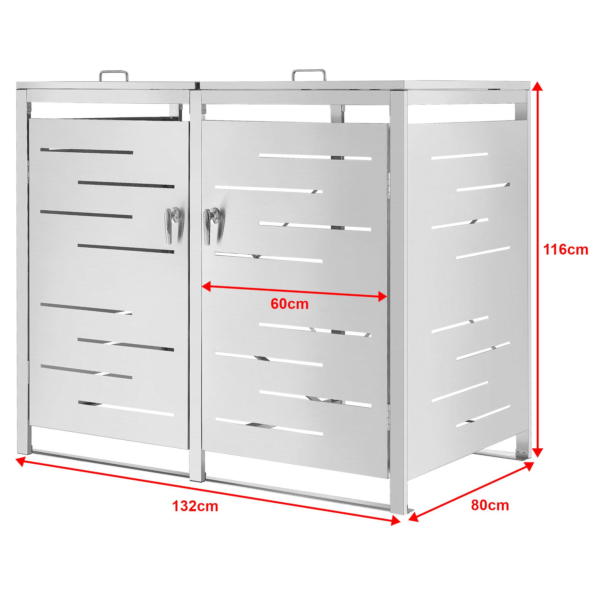 Cache poubelle extérieur Fahrenwalde acier 116 x 132 x 80 cm en.casa - Image 4