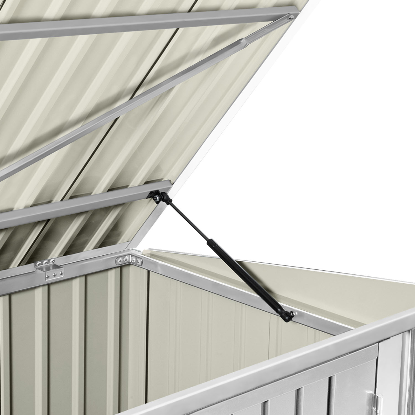 Abri de jardin en métal gris clair verrouillable multi-rangement stockage vélos, outils, poubelles - Image 6