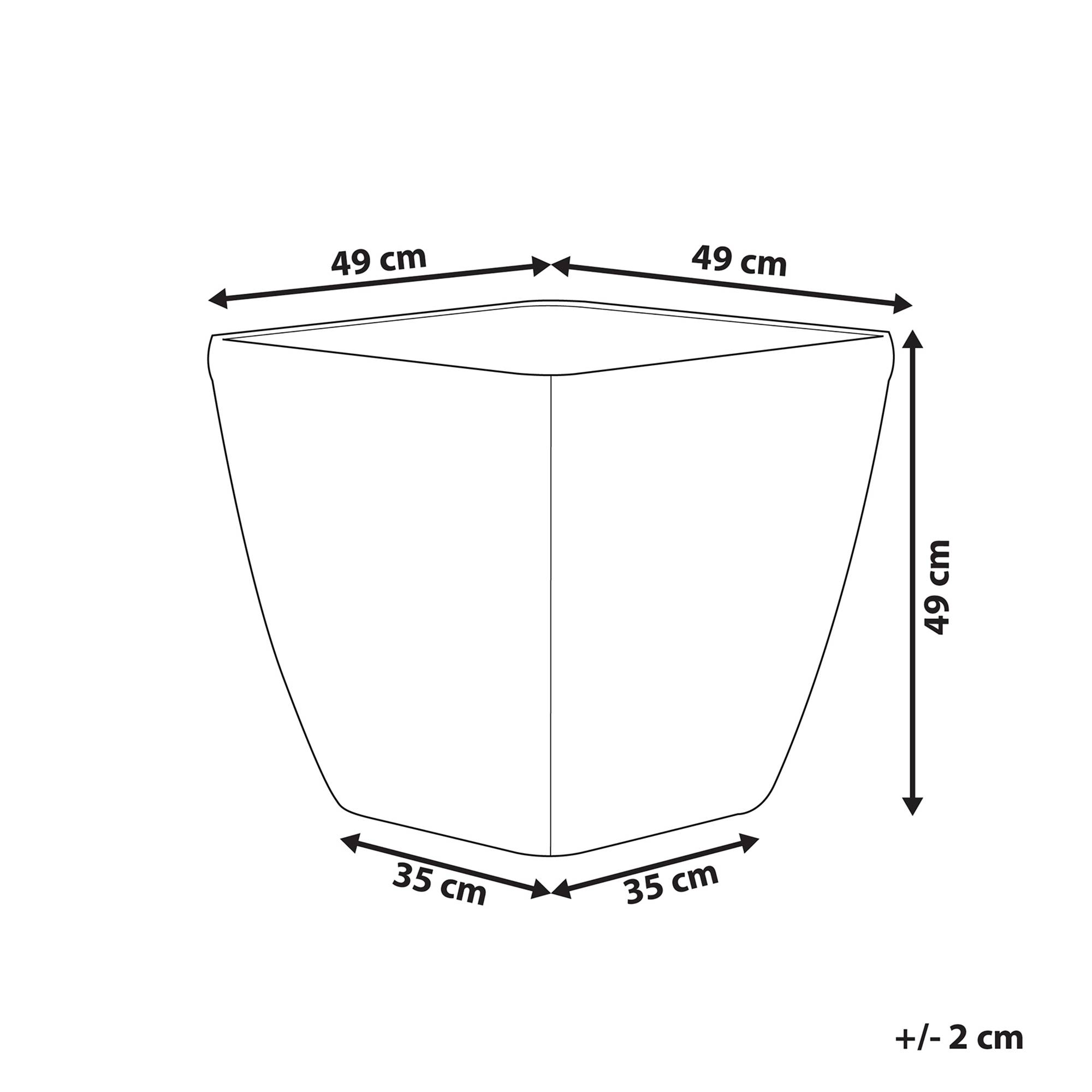 Beliani - Cache-pot d'extérieur Fibre d'argile Argenté ASTRAS - 50x50x48- Beliani - Image 3