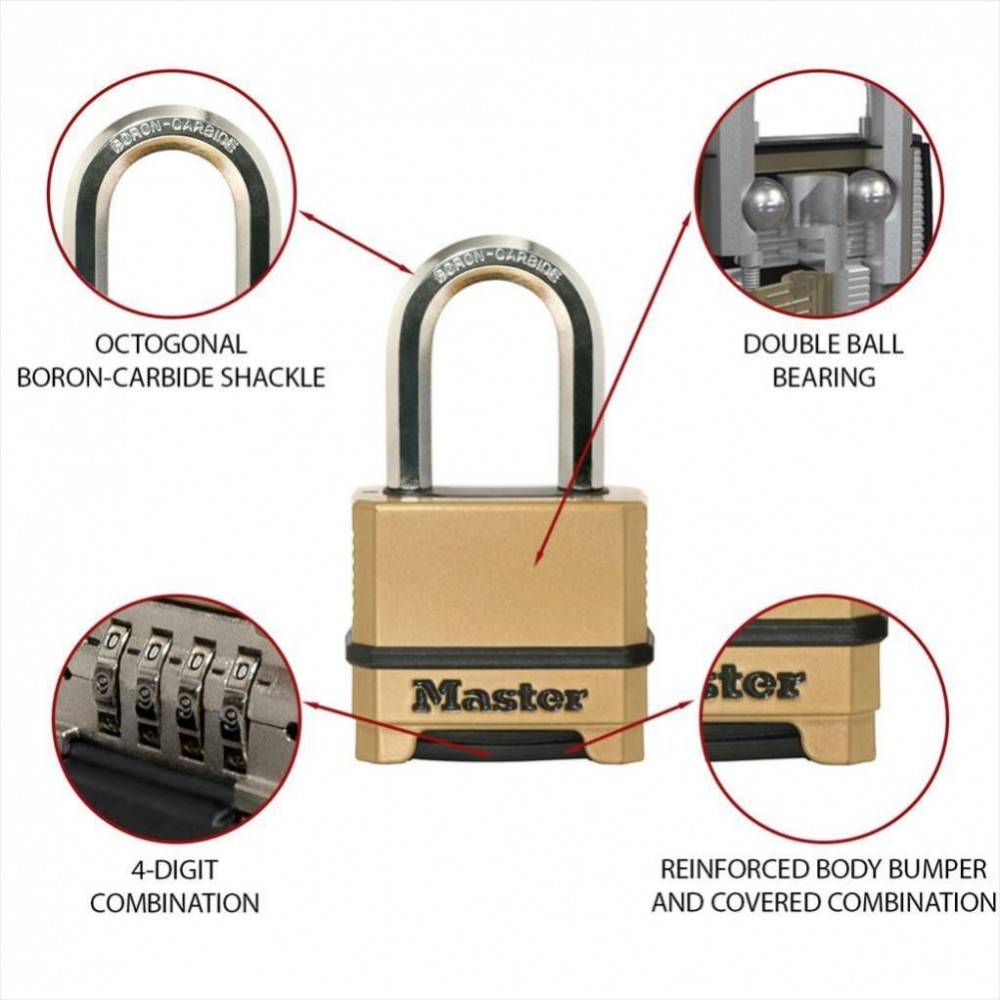 Master Lock - Cadenas à combinaison MASTER LOCK zinc, l.51 mm - Image 2