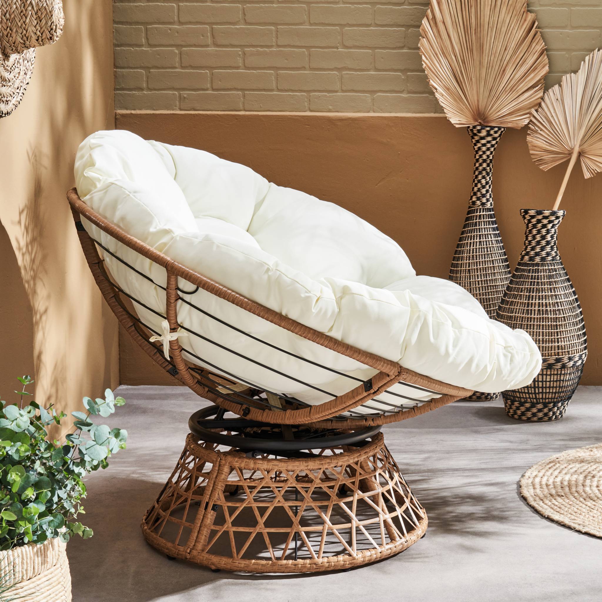 sweeek - Fauteuil papasan polyrotin rotatif. loveuse outdoor/indoor Ø96cm | sweeek - Image 3