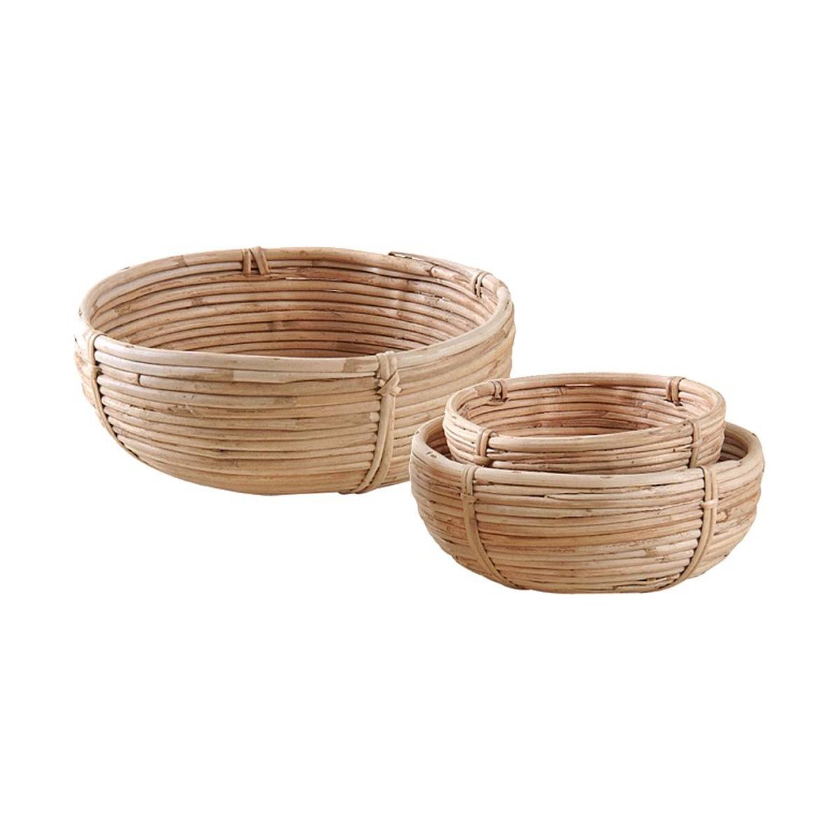 Aubry Gaspard - Corbeilles rondes en rotin naturel (lot de 3) - Image 1