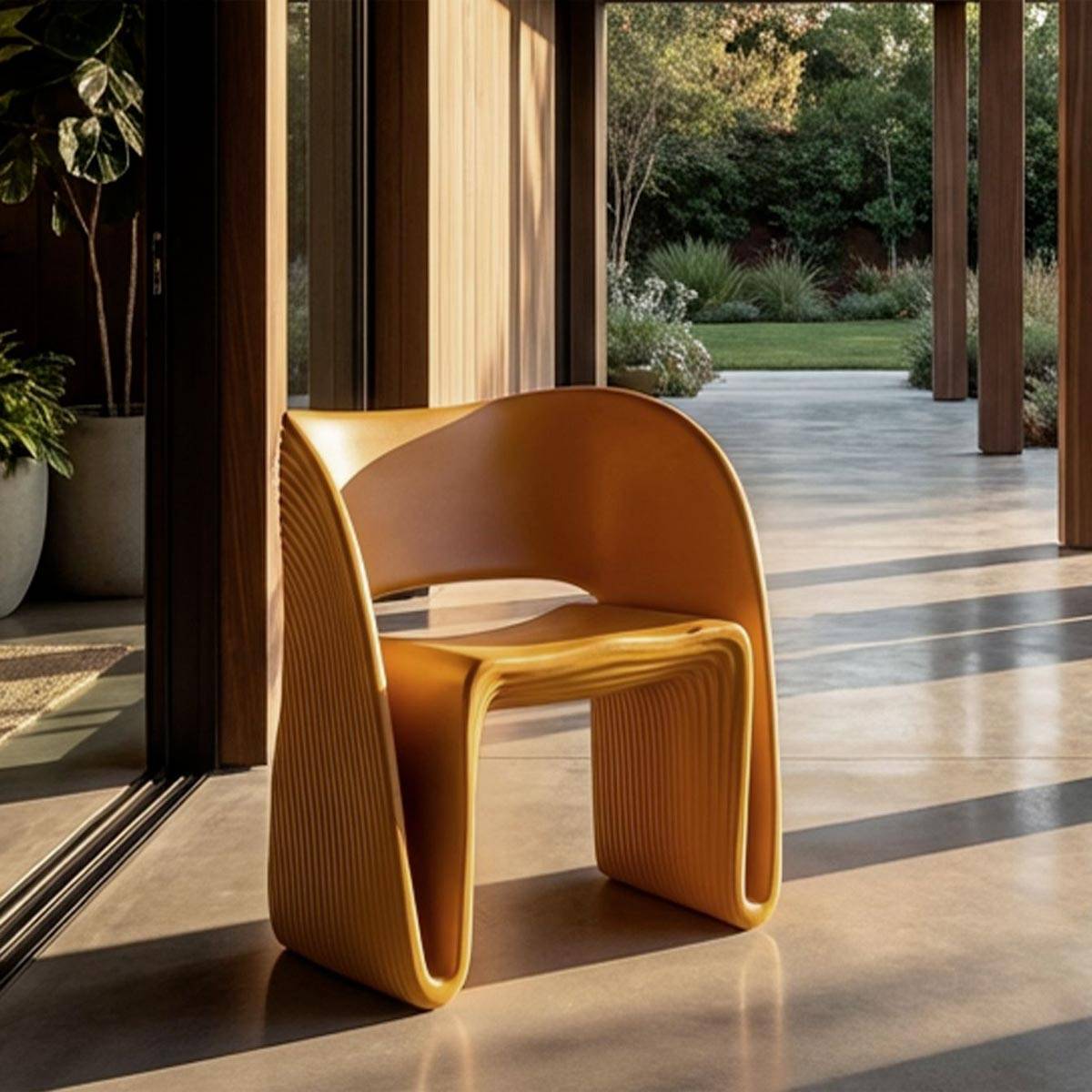 Paris Prix - Chaise de Jardin Design "Sand" 76cm Moutarde - Image 6