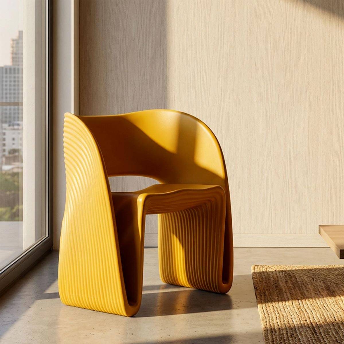 Paris Prix - Chaise de Jardin Design "Sand" 76cm Moutarde - Image 7