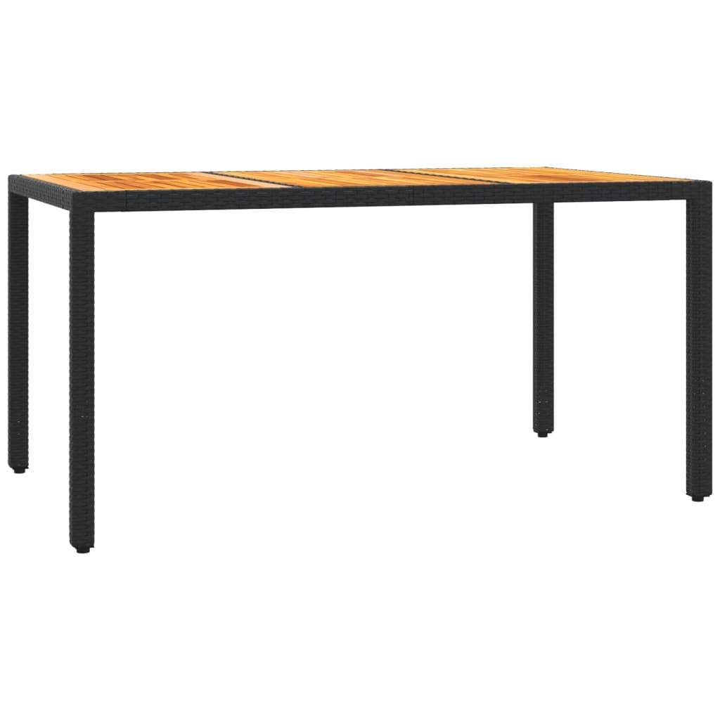 Ensemble Table et Chaises de Jardin 4 Personnes, Table Bois 150cm et Fauteuils en Résine Tressée Noire – ComfortXL Outdoor Living - Image 4