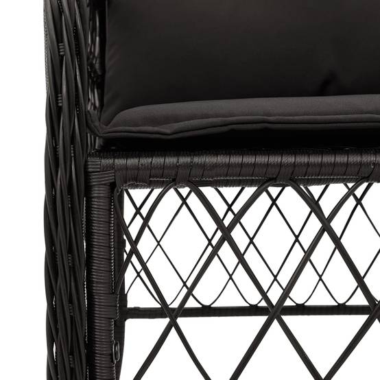 Ensemble Table et Chaises de Jardin 4 Personnes, Table Bois 150cm et Fauteuils en Résine Tressée Noire – ComfortXL Outdoor Living - Image 5