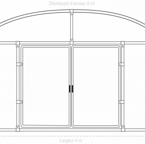 Abri tunnel largeur 4 m pieds droits pas à 1.50 m - Long 19.50 m, type Camion 640 gr/m² anthracite, Façade Pas de façade ni de por - Image 6