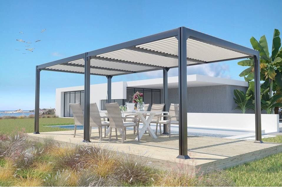 Couleurs du monde - Memphis - Pergola autoportante bioclimatique 3x6m en aluminium  - Couleurs du Monde - Image 1