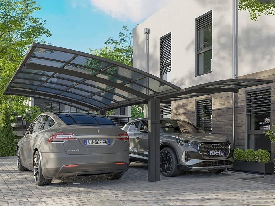 Carport Aluminium Autoportant BOLTON - 500 x 600 - 2 Voiture - Image 3