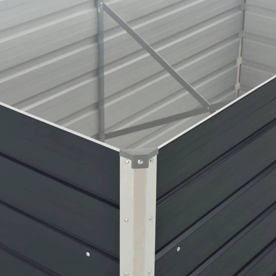 Jardinière Acier galvanisé Anthracite 160 x 80 x 45 cm - PANGIVO - Image 5