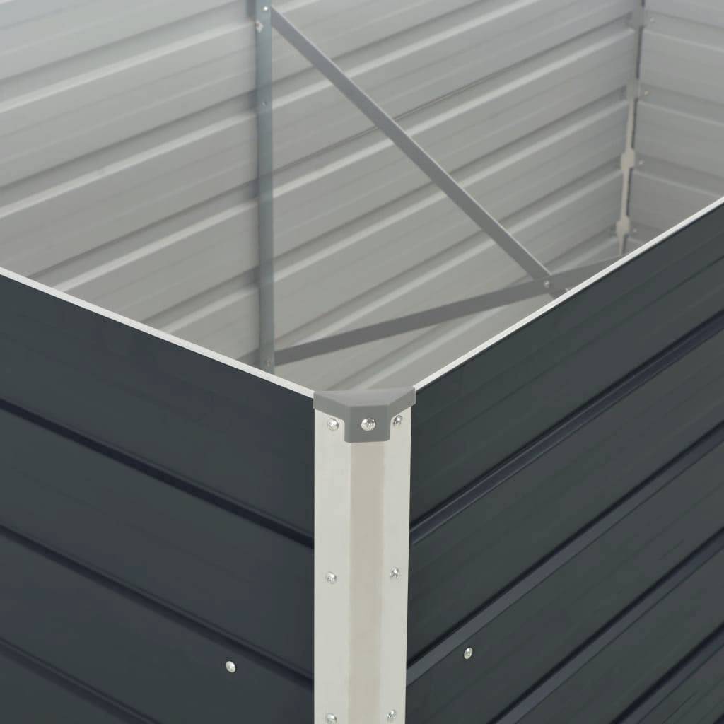 Jardinière Acier galvanisé Anthracite 160 x 80 x 45 cm - PANGIVO - Image 5