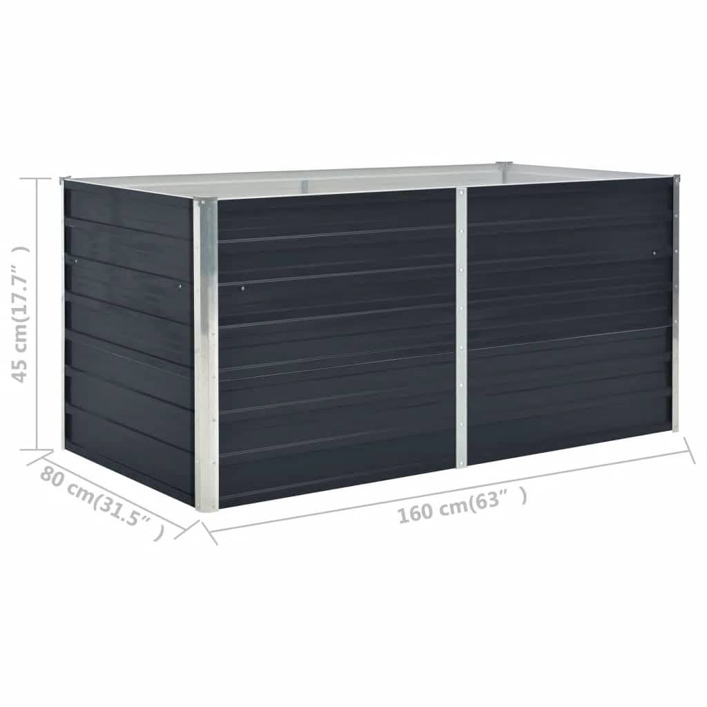 Jardinière Acier galvanisé Anthracite 160 x 80 x 45 cm - PANGIVO - Image 7