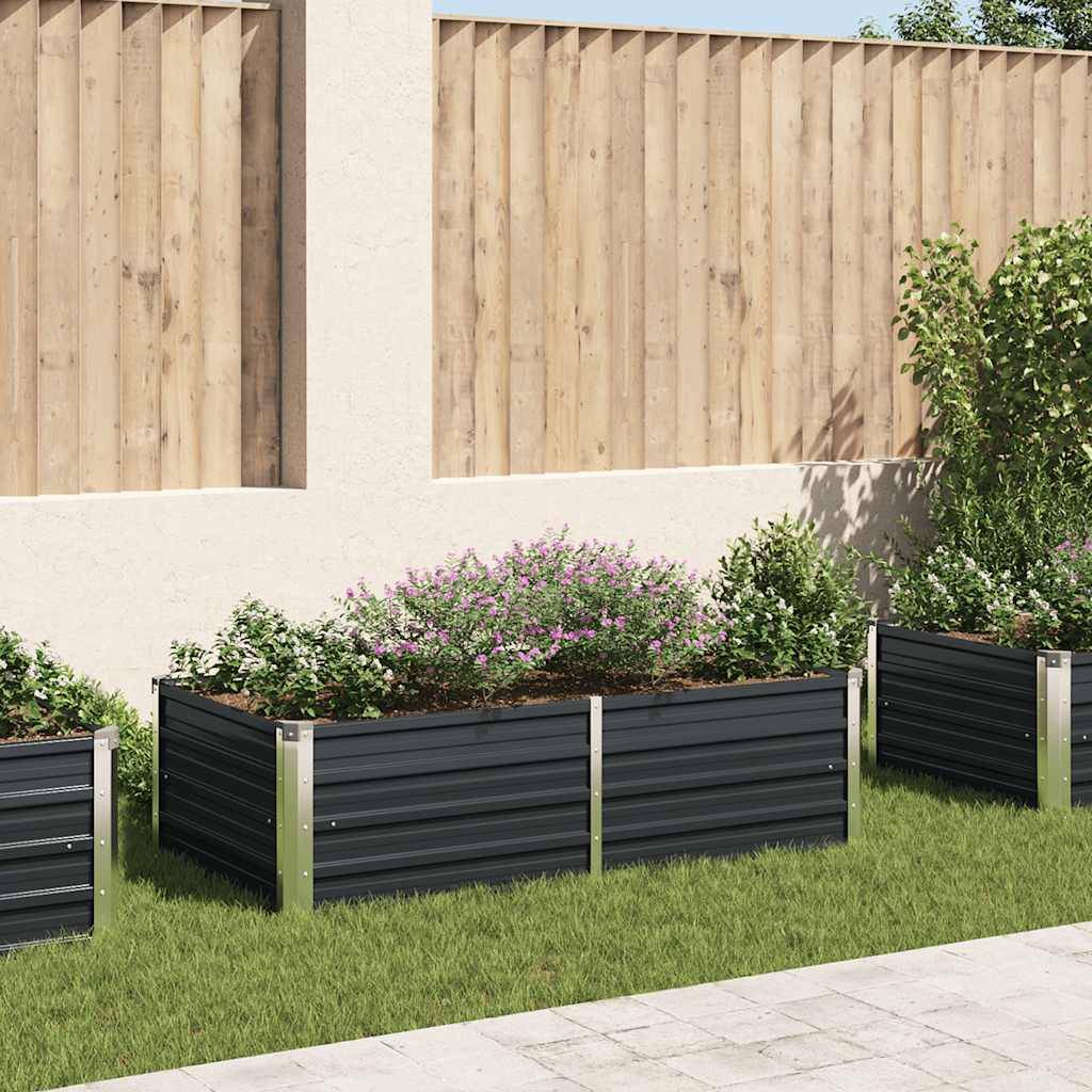 Jardinière Acier galvanisé Anthracite 160 x 80 x 45 cm - PANGIVO - Image 1