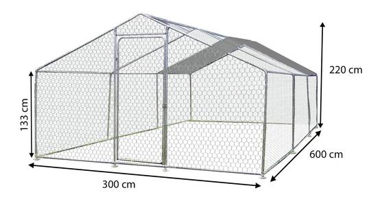 Habrita - Enclos parc grillagé pour animaux 18 m2 - 8-20 poules - avec bâche de toit Habrita - Image 2