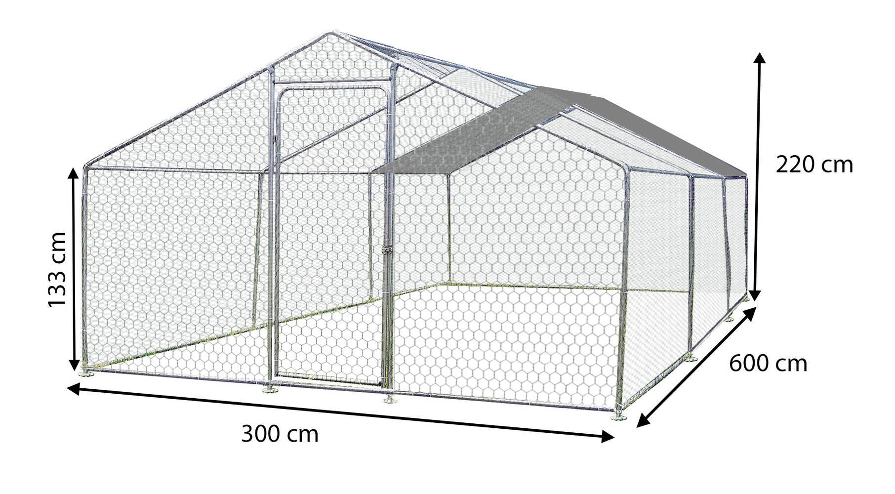 Habrita - Enclos parc grillagé pour animaux 18 m2 - 8-20 poules - avec bâche de toit Habrita - Image 2