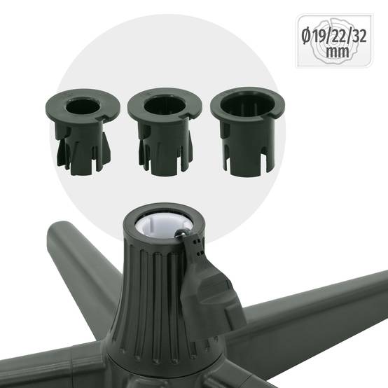 Ecd-Germany - Support de sapin de Noël électrique rotatif 360°, pied réglable et stable, base tournante pour arbre artificiel jusqu'à 2,4 m et 35 kg, 3 adaptateurs - Image 5