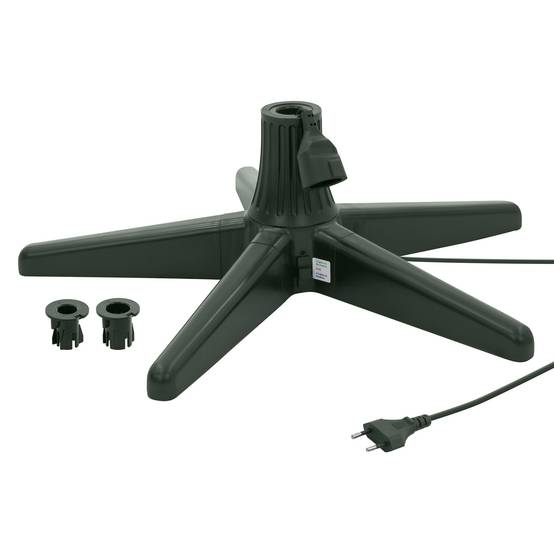 Ecd-Germany - Support de sapin de Noël électrique rotatif 360°, pied réglable et stable, base tournante pour arbre artificiel jusqu'à 2,4 m et 35 kg, 3 adaptateurs - Image 1