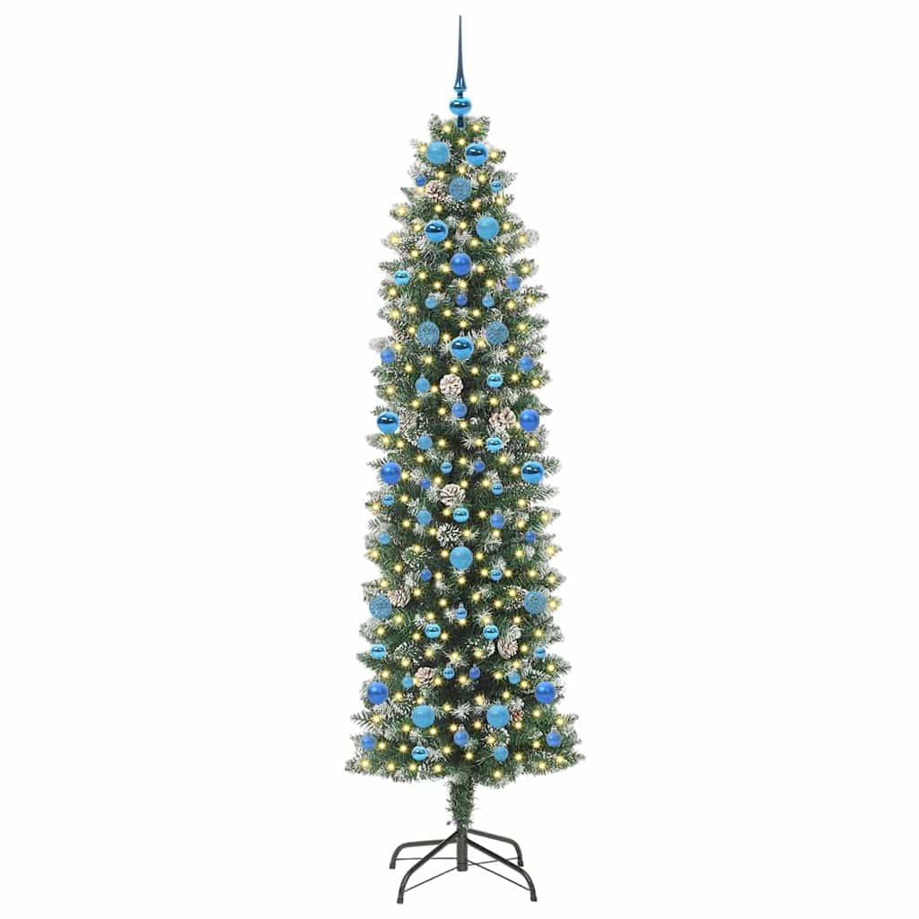 Vidaxl - Arbre de Noël artificiel slim Vert et blanc 210 cm vidaXL 3395312 - Image 4