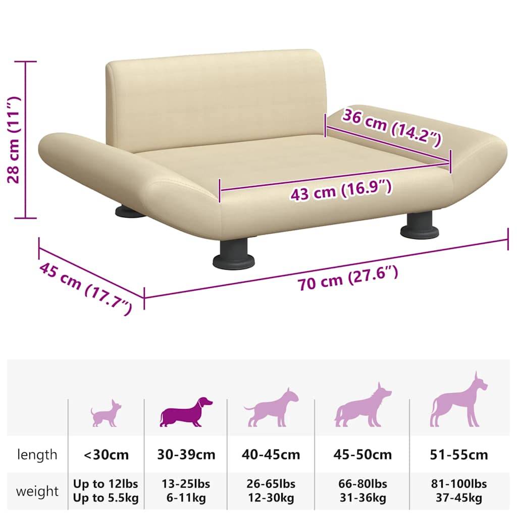 Vidaxl - Lit pour chien crème 70x45x28 cm tissu vidaXL 171995 - Image 3
