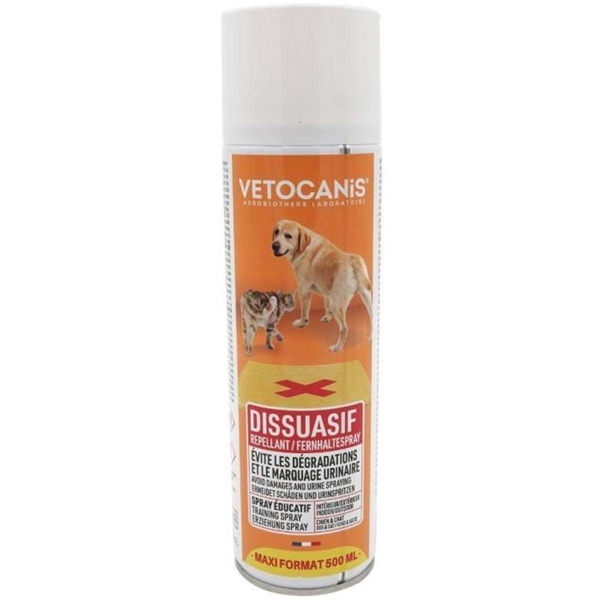 Vaporisateur dissuasif anti-chien et anti-chat 500 ml - Protection intérieure et extérieure - VETOCANIS - Image 1