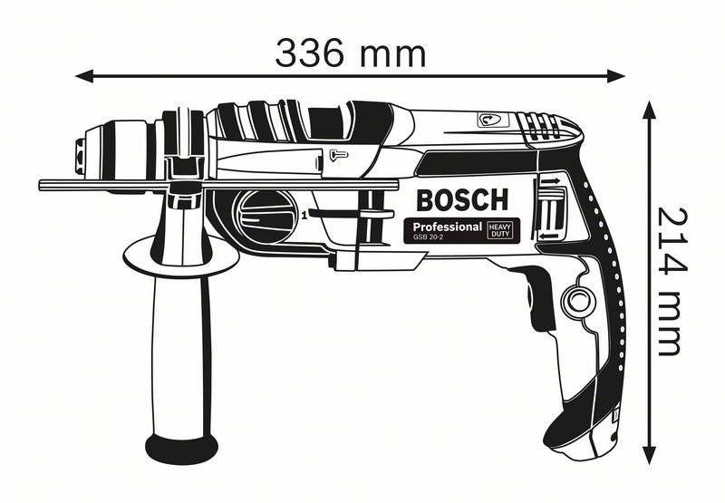 Bosch - Perceuse à percussion GSB 20-2 BOSCH 850W + L-Case - 060117B400 - Image 3
