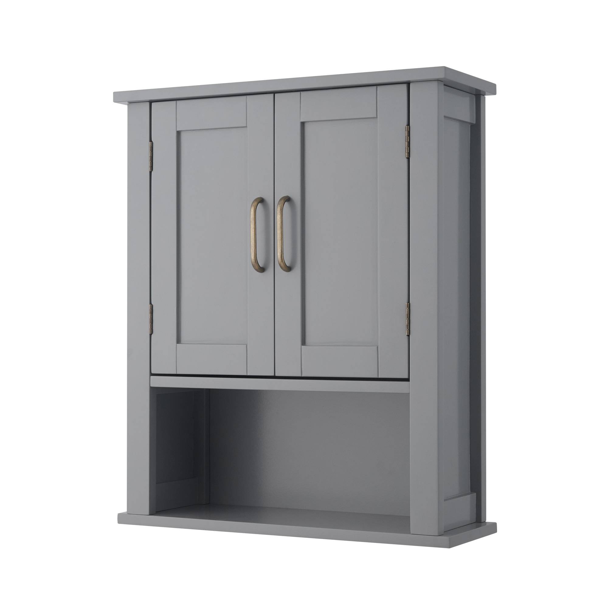 Teamson Home - Armoire murale de salle de bain effet bois gris étagère ouverte Teamson Home - Image 2